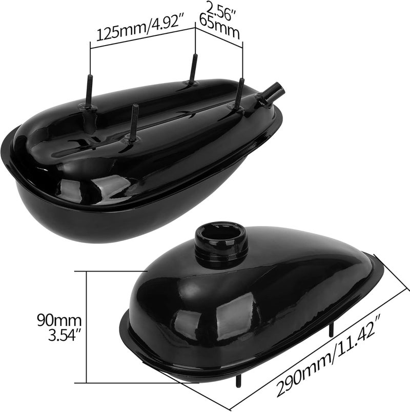MTATCN 2L 0.53 Gallon Mini Bike Gas Tank Fuel Tank with Cap & Spark Plug & Petcock & Fuel Line & Fuel Filter for 2 stroke 49cc 60cc 66cc 80cc Engines Motorized Bicycle Motor Bikes - Image 2